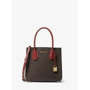 Michael Kors Mercer Logo Accordion Ladies Medium Brandy Leather Tote Bag 30F8GM9M6B-626