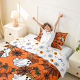 thumbnail image 3 of Homewish Halloween Ghost Pumpkin Twin Duvet Cover, Spider Web Twin Bedding, Bright Orange Black, Pumpkin Bat Reversible 2pcs, 1 Duvet Cover and 1 Pillowcase, 3 of 5