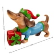 thumbnail image 3 of Lypsnake Christmas Dachshund Resin Figurine, Holiday Dachshund Statue in Elf Outfit Gift Box Accent, Tabletop Ornament for Christmas Mantel Sideboard Decoration, 3 of 6