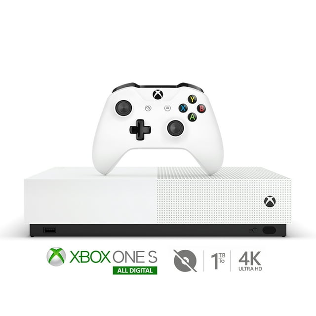 Microsoft Xbox One S Remis à Neuf Console 1 To Édition Entièrement Numérique avec Manette Sans Fil Xbox One - Console Sans Disque - Blanc