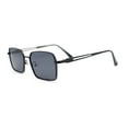 thumbnail image 3 of Classic Dimensional Metal Rim Rectangle Dad Fashion Sunglasses All Black, 3 of 4