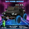 thumbnail image 4 of EastVita 24V Ride On Toys for Big Kids, 4WD 2 Seater Ride On Cars with Remote Control, Adjustable Footwell Electric Vehicle, 3 Speeds, Led Lights, Bluetooth Black, 4 of 9
