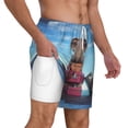 thumbnail image 3 of Balery Elephant Sits Mens Swim Trunks Swim Shorts for Men Quick Dry Inseam Beach Shorts with Compression Liner Pocket-3X-Large, 3 of 9
