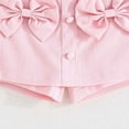 thumbnail image 6 of Placlothes Cute Pink Cotton 2 Piece Skirt Outfits For Girls With Bow Solid Sets Little Girls And Big Girls Size 5 T Summer Fall Birthday Kids Tops And Skirt, 6 of 7
