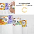 thumbnail image 5 of Sunflower Butterfly No Hook Shower Curtain with Snap in Liner Yellow Bee Sunflower Purple Hydrangea White Daisy Blue Grain Waterproof Bathroom Shower Curtain with See Through Top Window 72" x 78", 5 of 9