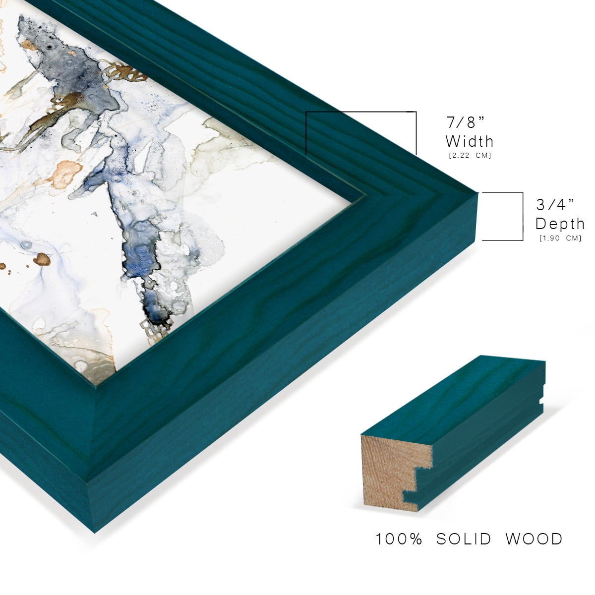 Organic Interlace I -Framed Print w/glass-Ocean Blue
