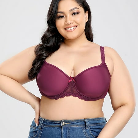

Paiwinds Savings Clearance Women s Plus Size Seamless Push Up Lace Sports Bra Comfortable Breathable Base Tops Underwear Wine