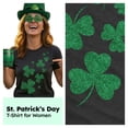 thumbnail image 2 of Womens Glitter Shamrocks T Shirt Funny St Saint Patricks Day Shamrock Clover Tee Womens Graphic Tees, 2 of 9