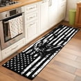 thumbnail image 3 of American Flag Kitchen Runner Rug 2x6 Washable Runners for Hallway Non Slip Black US Flag Eagle Large Area Rug Indoor Floor Carpet for Bathroom Laundry Entryway Bedroom Living Room, 3 of 8