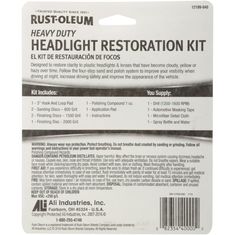 Rust-Oleum HDLCAL Wipe New Headlight Restore Kit – Toolbox Supply