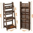 thumbnail image 2 of QISHENSHUI Wooden ladder Shelf Plant Shelf, Multiple Tired Shelf Sturdy and Foldable Storage Shelf Solid folding Wood for Garden/Balcony/Yard/Living Room Storage, No assemble, Brown, 2 of 9