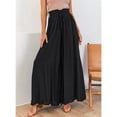 thumbnail image 6 of SOMER Pants for Women Flowy Dressy Pant Casual Wide Leg Palazzo Pants Elastic High Waist with Pocket BlackSummer, 6 of 11