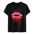 thumbnail image 4 of Birdeem T-Shirt Mode Femme Imprimé Col Rond Manches Courtes Blouse Ample, 4 of 12