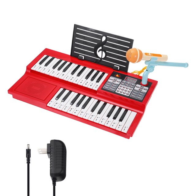Uxcell Clavier Électrique Multifonctionnel 49 Touches avec Microphone pour Apprentissage Musical Précoce, Blanc