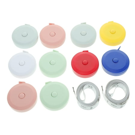 

12 Pcs Plastic Shop Measuring Tape Flat Surface Curved Measure Flexometer Automatic Flexible
