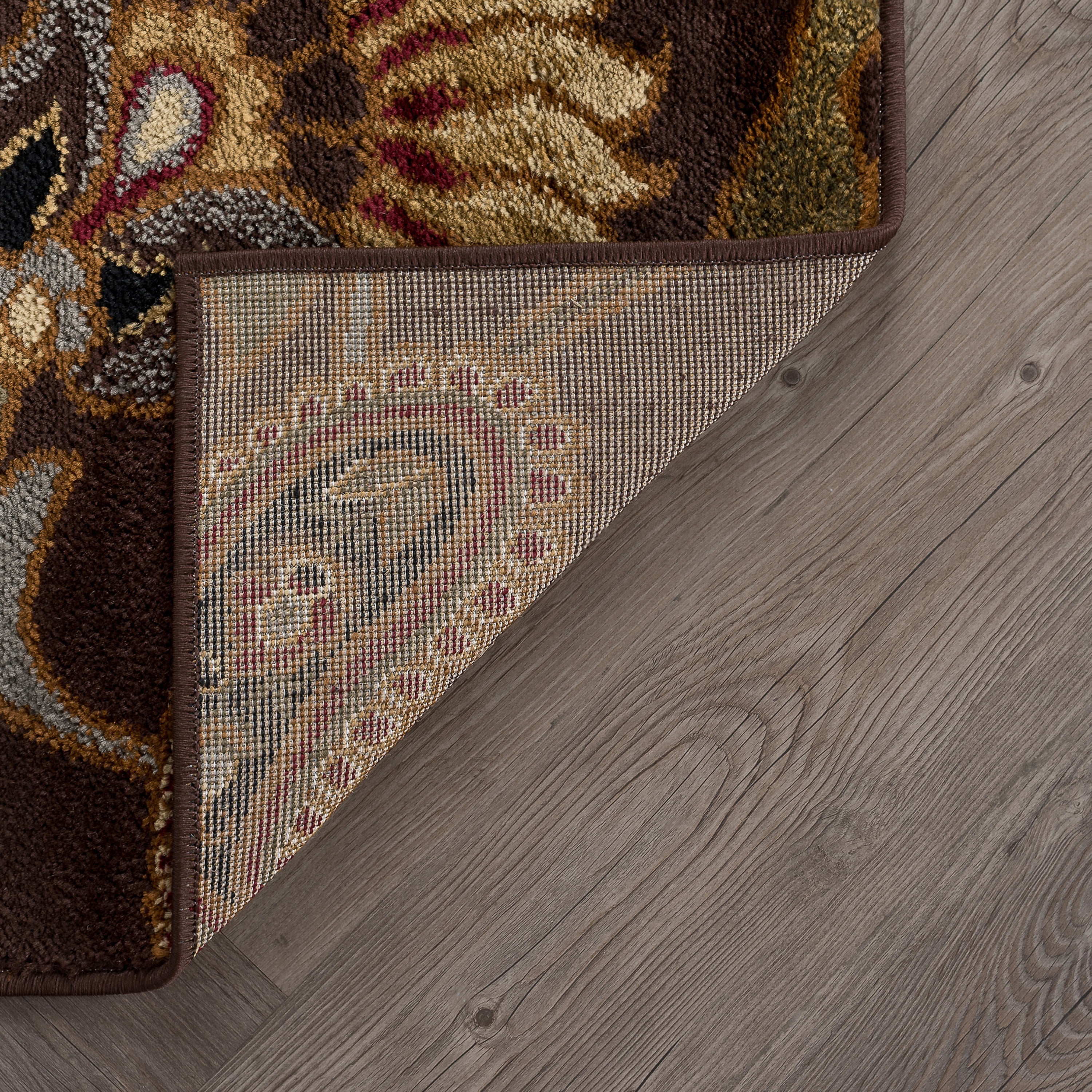Elegance Transitional 9' x 12.6' Brown and Sage Green Polypropylene Indoor Area Rug