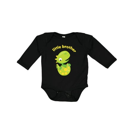 

Inktastic Little Brother Dinosaur Gift Baby Boy Long Sleeve Bodysuit