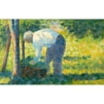thumbnail image 2 of Georges Seurat 14x11 Black Ornate Wood Framed Double Matted Museum Art Print Titled: The Gardener (1882-83), 2 of 5