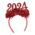 thumbnail image 2 of Diadema de Año Nuevo 2024 jinwen con decoración de Glitter para fiesta rojo, 2 of 7