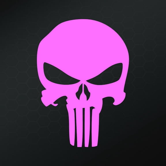 Punisher Skull Vinyl Deacl Sticker | Cars Trucks Wall Windows Laptops | Pink | 4x5 Inches | Keen35P