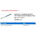 thumbnail image 2 of Hatch Strut - Compatible with 2012 - 2017 Hyundai Accent Hatchback 4-Door 2013 2014 2015 2016, 2 of 2