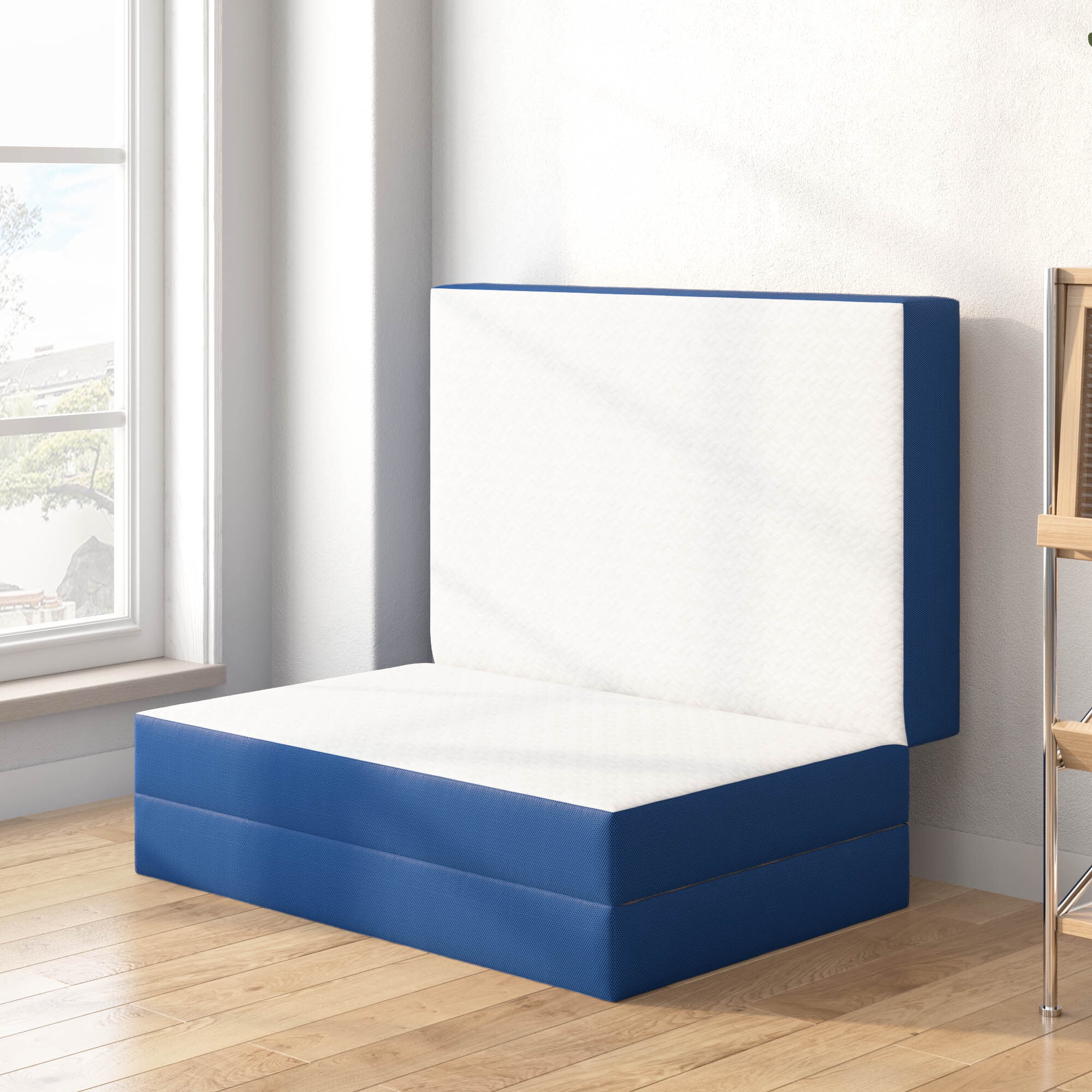 Soges 6 inch Tri-Fold Mattress Twin Size Memory Foam Mattress Portable Floor Mattress for Travel & Camping, Washable Cover Foldable Mat