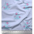thumbnail image 1 of Soimoi Poly Georgette Fabric Leaves & Floral Block Printed Craft Fabric by The Yard 52 Inch Wide, 1 of 3