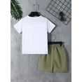 thumbnail image 5 of Mikrdoo Big Boys 2-Pieces Summer Clothes Hawaii Style Coconut Tree Graphics Knit Short Sleeve Casual Tee Elastic Shorts Set 7-8 Years White, 5 of 11