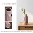 thumbnail image 2 of REGALWOVEN Small Ceramic BudModern Mini Vase, Decorative Flower Vase for Desktop, Shelf & Bathroom, Minimalist Boho Home Decor Pink 2.6"L x 2.6"W x 4.7"H, 2 of 5
