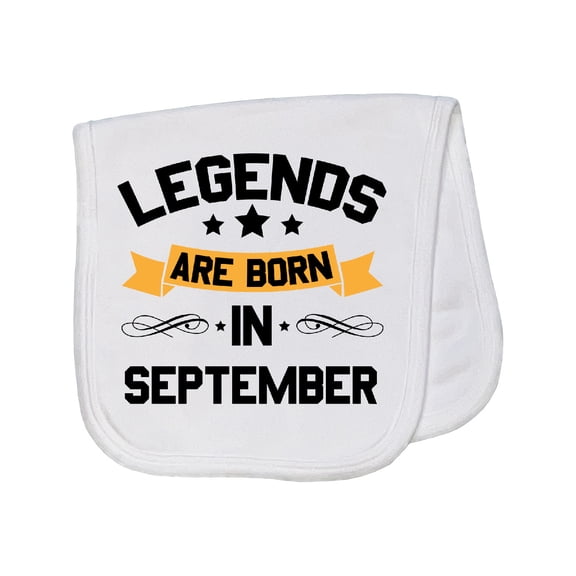 Inktastic Legends Are Born in September Baby Burp Cloth