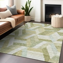 Addison Rugs Chantille Indoor/Outdoor Transitional Geometric Aloe Washable Rectangle Rug, 10' x 14'