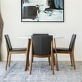 thumbnail image 5 of Clayton 5-Piece Mid-Century Dining Set w/ 4 Faux Leather Dining Chairs in Black, 5 of 5