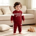 thumbnail image 2 of Mnyotv Toddler Baby Girl Fall Winter Clothes Mama's Girls Graphic Crewneck Long Sleeve Sweatshirts and Pants Size 3-6 Months, 2 of 5