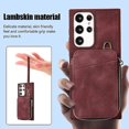 thumbnail image 2 of For Samsung Galaxy S22 Ultra 5g Zipper Card Bag Back Cover Phone Case, 2 of 5