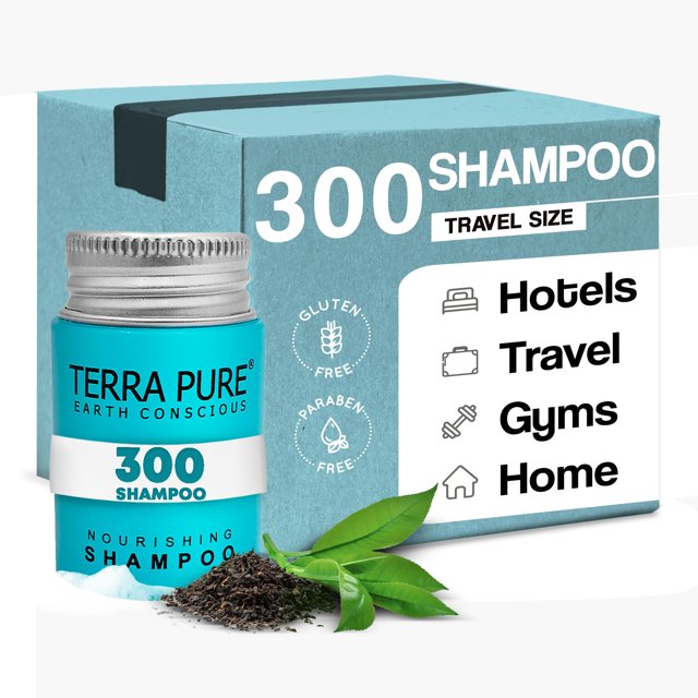 Champú Terra Pure de té blanco y coco, 30 ml, tamaño de viaje x300