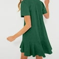 thumbnail image 4 of Women's Ruffle Hem Short Sleeve Dress - Casual Summer Midi, Vintage Style - Versatile (S-XXL), 4 of 8