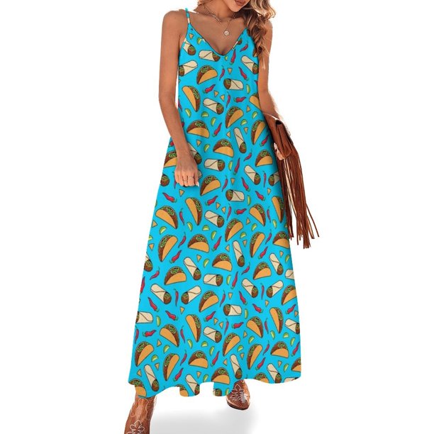 Vestido sin mangas Tacos y Burritos vestido de fiesta elegante para mujer 2024 vestidos de verano Vestidos de noche