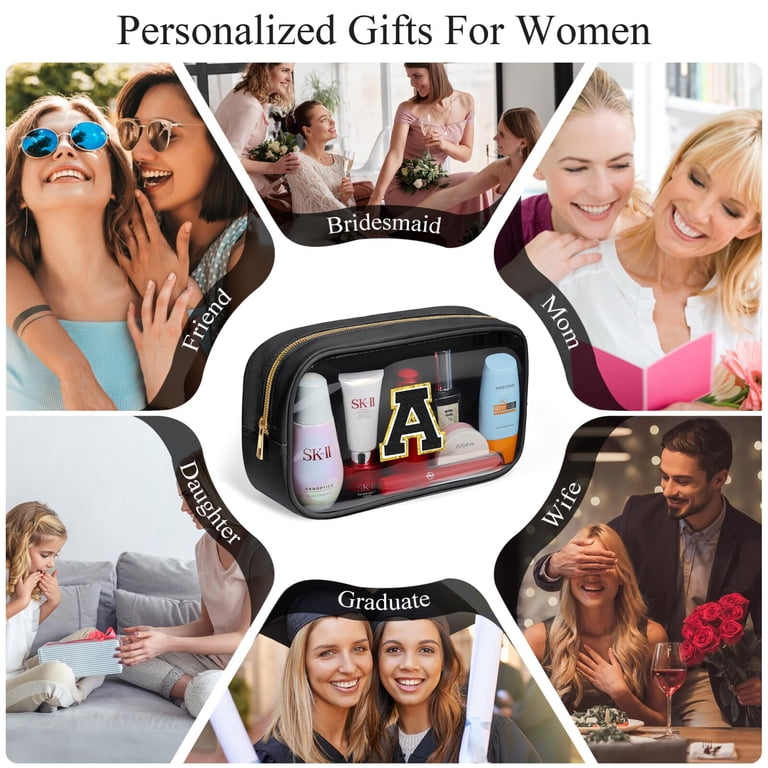customized clear travel toiletry bag AURUZA Makeup Bag,Portable Bags with Zipper, TSA Approved Clear Organizer Bags, PVC Cosmetic Pouch for Airport Airline Compliant : Beauty & Personal Care 21st birthday gifts Custom Clear Vinyl Travel Size