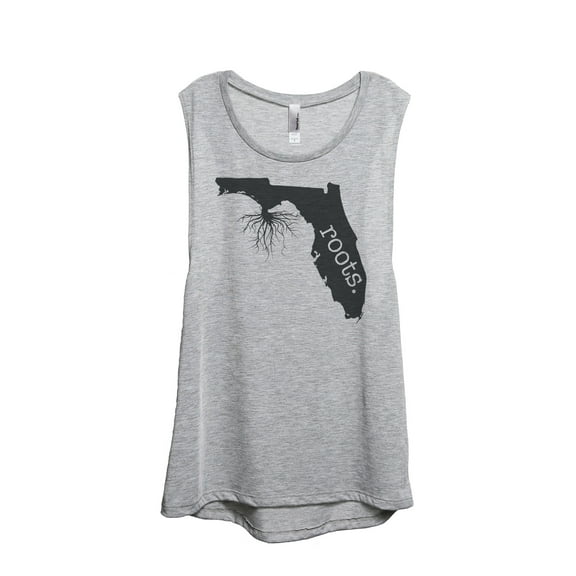 Thread Tank Home Roots State Florida FL Women's Sleeveless Muscle Tank Top Sport Grey Small