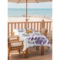 thumbnail image 2 of Outdoor Tablecloth with Umbrella Hole for Patio/Picnic/Party/Camping, Purple Leaves Waterproof Table Cloth Rectangle Table Cover Washable, Summer Botanical (60"x 84"), 2 of 8