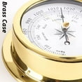 thumbnail image 4 of 4Pcs Weather Station Set, High Precision Barometer Clock Meter Thermometer Hygrometer Kit, Brass Case 5.7in Boat Accessory, No Battery Needed, for Hotels, Warehouses, Offices, Factories, 4 of 7