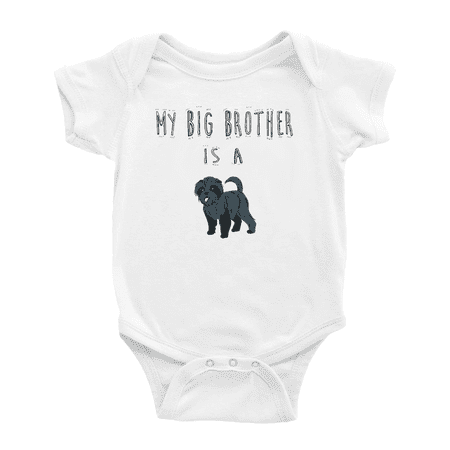 

My Big Brother Is A Affenpinscher Dog Funny Baby Clothes Bodysuit Boy Girl Unisex