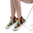 thumbnail image 6 of Coolcustomize Men's Vibrant Rainbow Feather High-Top Sneakers, Lightweight, Lace-Up Design for Casual Streetwear, Outdoor Activities, Outdoor Footwear, Stylish Laceup Shoes, Comfortable Fabric Insole, 6 of 10
