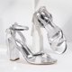 thumbnail image 5 of Sandalias Mofri ShowHow para mujer, pajarita de seda, tacones plateados 6, 5 of 6