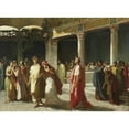thumbnail image 2 of Frederic Leighton 14x11 Black Ornate Wood Framed Double Matted Museum Art Print Titled: Dramatic Scene in a Court, 2 of 5