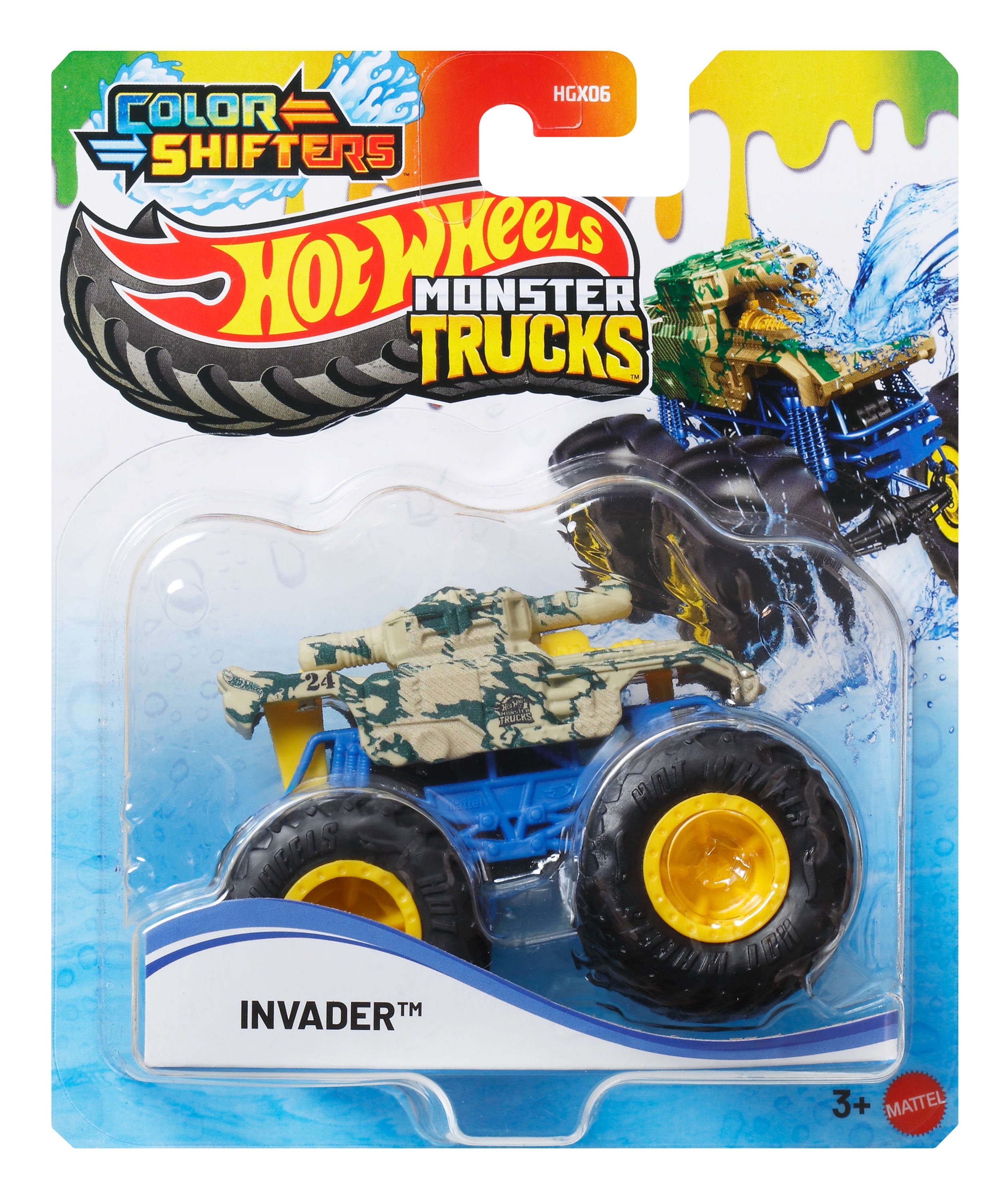 Hot Wheels Monster Trucks 1:64 Color Shifters, 1 Toy Truck Changes Colors in Water (Styles May Vary)