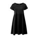 thumbnail image 5 of Vestido de algodón y lino con corte en A para mujer 2025 - Cuello redondo, tallas grandes, corte holgado, ropa informal de oficina para verano, 5 of 6