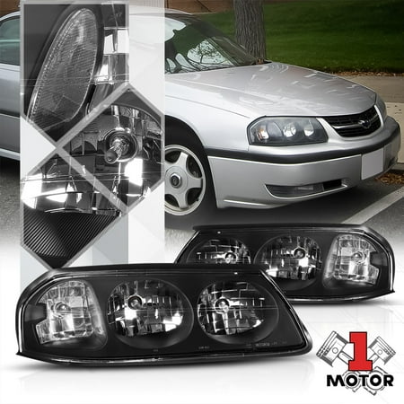 04 Chevy Impala - Black Housing Headlight Clear Corner Signal Reflector for 00-05 Chevy Impala 01 02 03 04