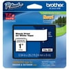 "Genuine Brother 1"" (24mm) Black on White TZe P-touch Tape for Brother PT-530, PT530 Label Maker"
