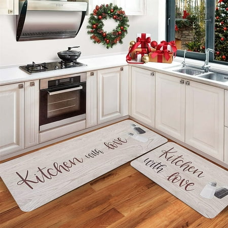 

NIUREDLTD Kitchen Carpet (2 Pieces) S Kitchen Carpet Washable Cushion Comfortable Kitchen Carpet Set